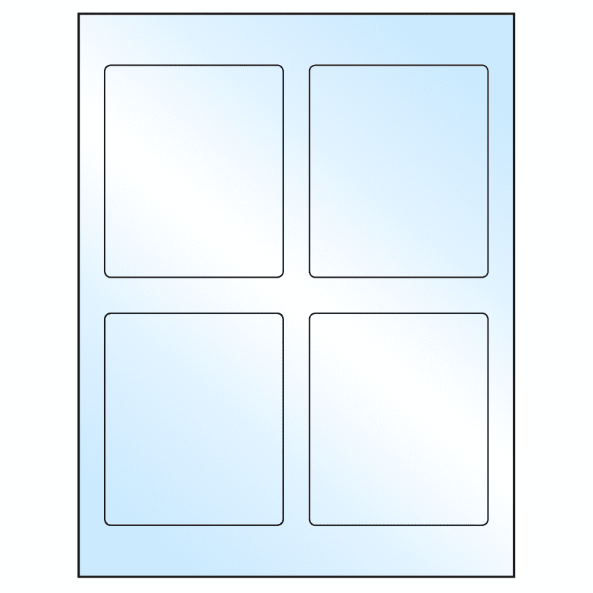 3.5" x 4.15625" White Premium High Gloss Rectangular Sheet Labels