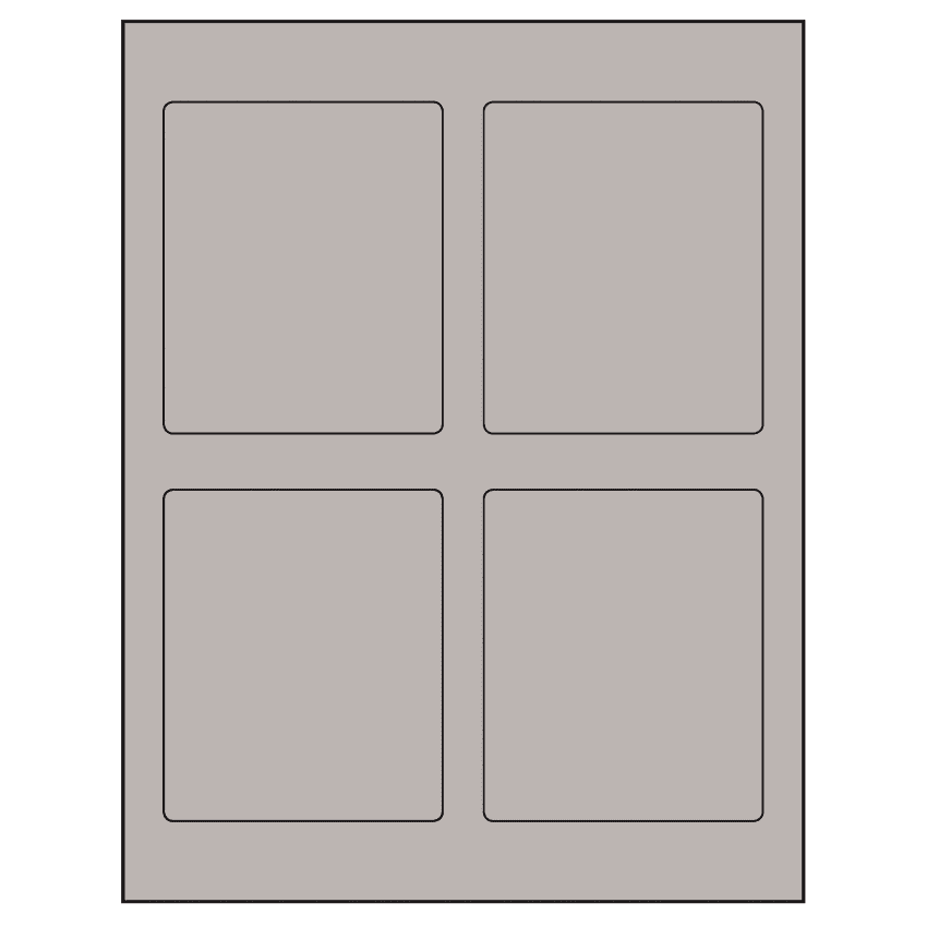 3.5" x 4.15625" Gray Rectangular Sheet Labels