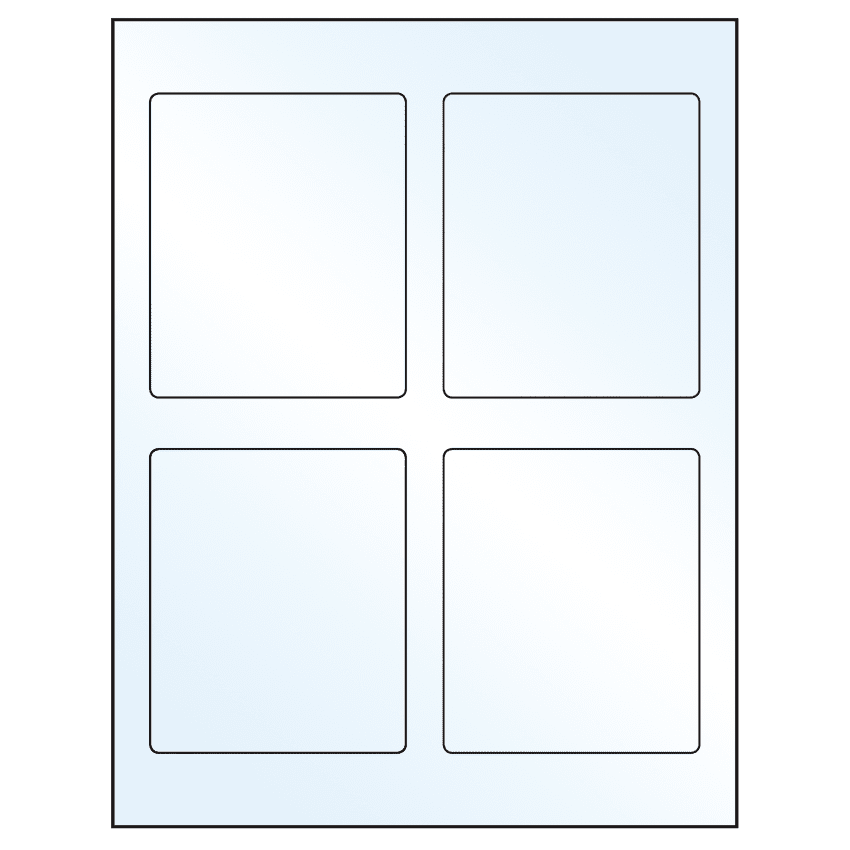 3.5" x 4.15625" White Mid Gloss Rectangular Sheet Labels