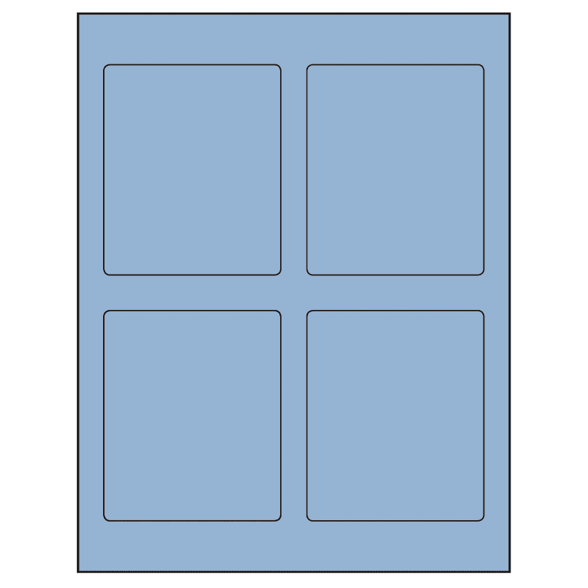 3.5" x 4.15625" Pastel Blue Rectangular Sheet Labels