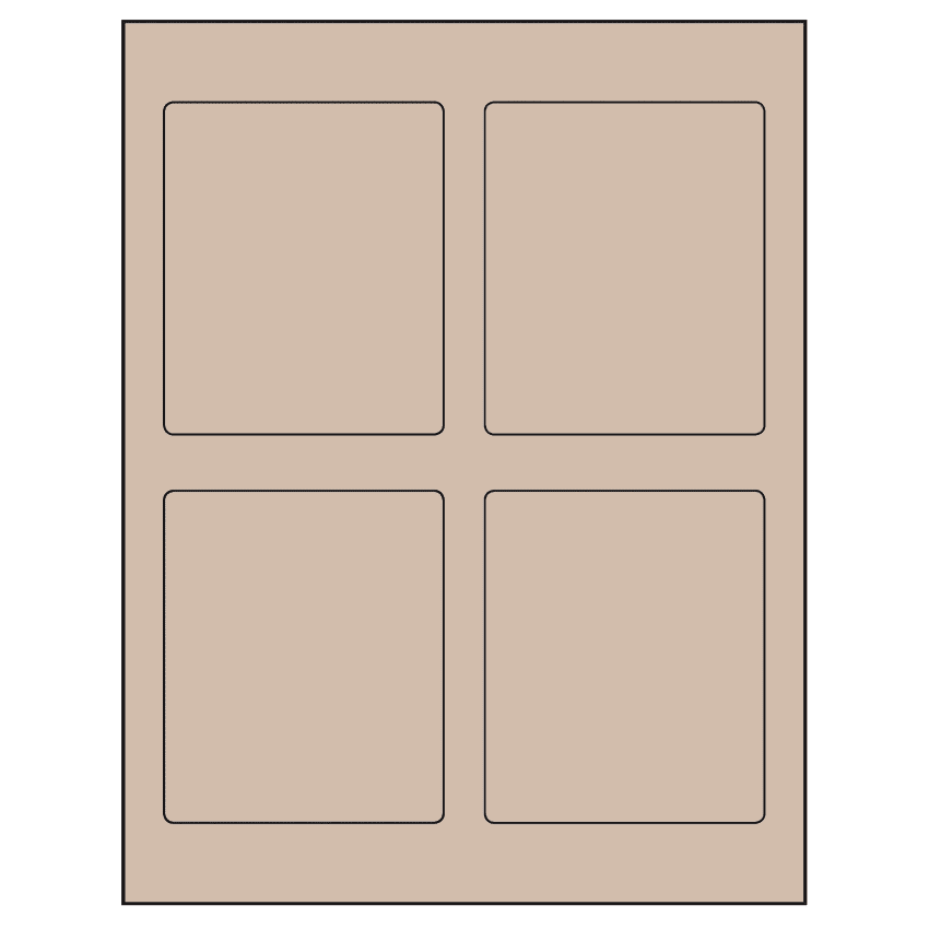 3.5" x 4.15625" Pastel Tan Rectangular Sheet Labels