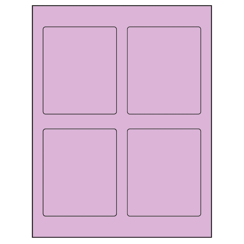 3.5" x 4.15625" Pastel Purple Rectangular Sheet Labels
