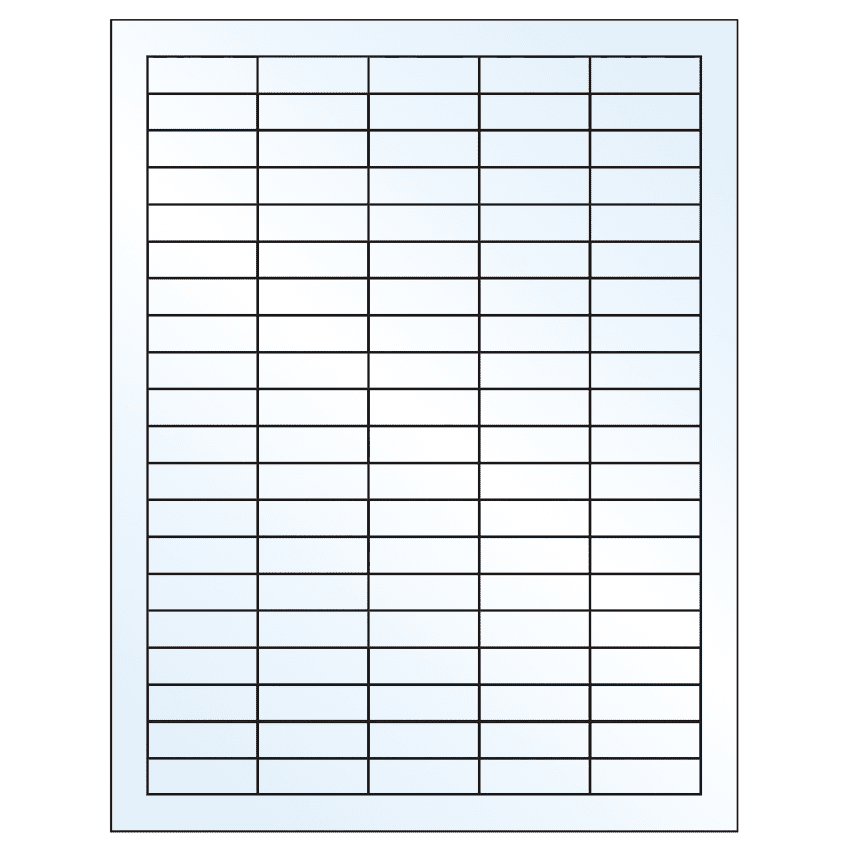 1.5" x 0.5" Crystal Clear Rectangular Sheet Labels