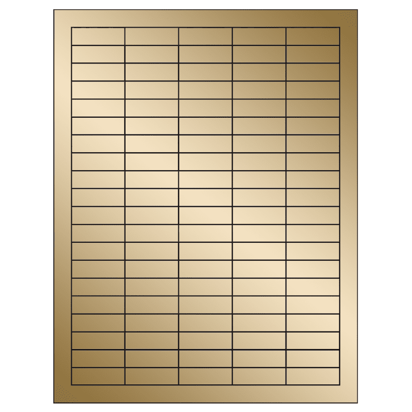 1.5" x 0.5" Gold Foil Rectangular Sheet Labels