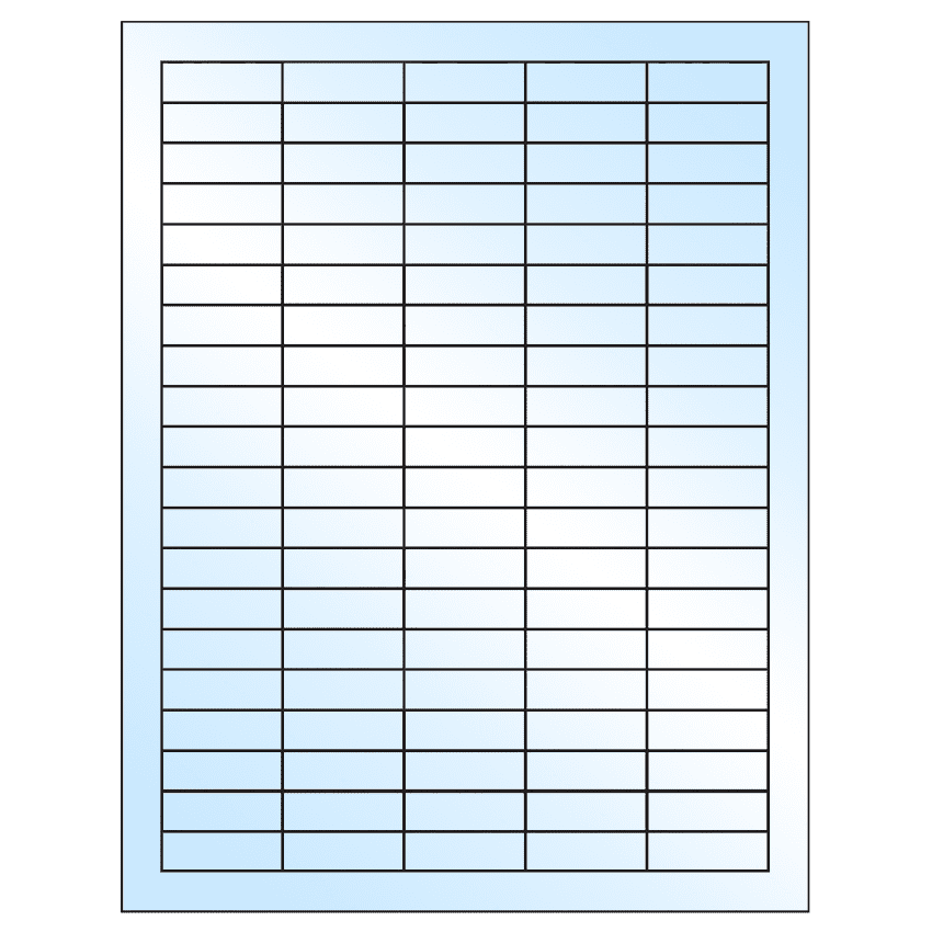 1.5" x 0.5" White Premium High Gloss Rectangular Sheet Labels