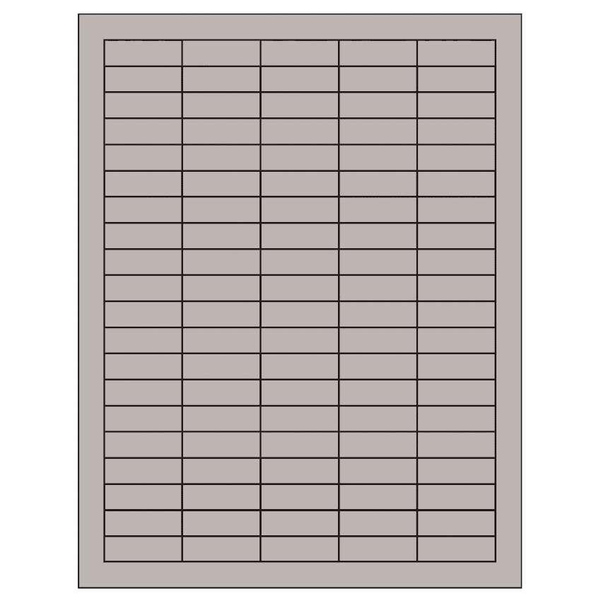1.5" x 0.5" Gray Rectangular Sheet Labels
