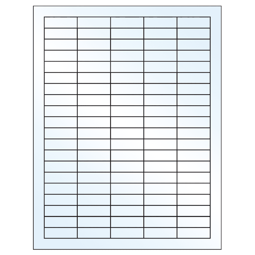 1.5" x 0.5" White Mid Gloss Rectangular Sheet Labels