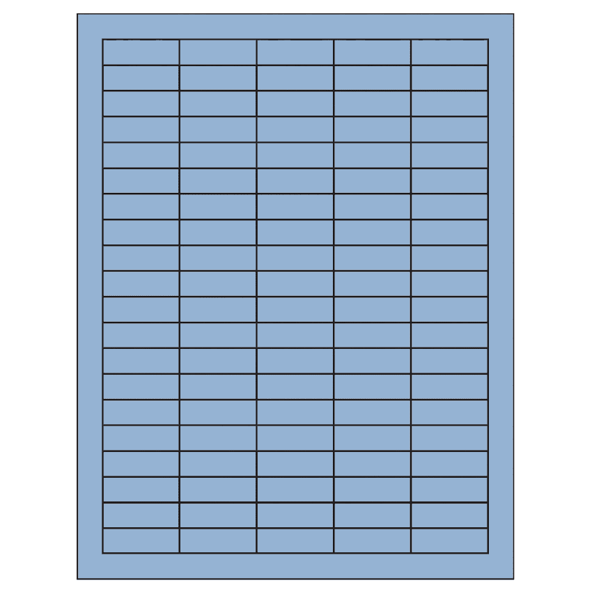 1.5" x 0.5" Pastel Blue Rectangular Sheet Labels
