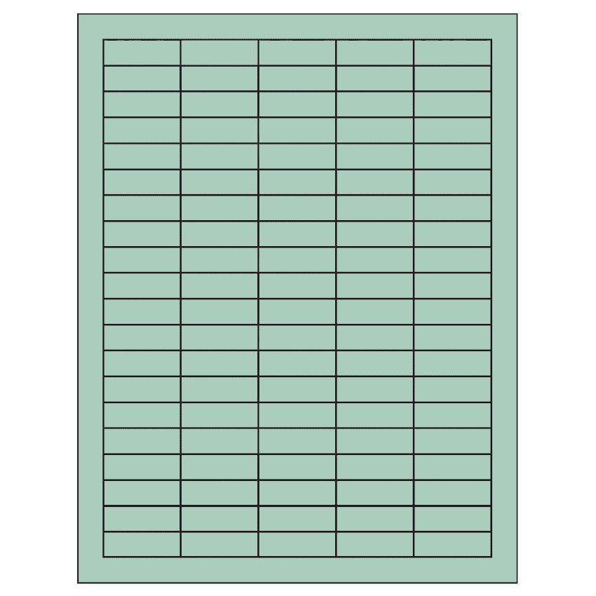 1.5" x 0.5" Pastel Green Rectangular Sheet Labels