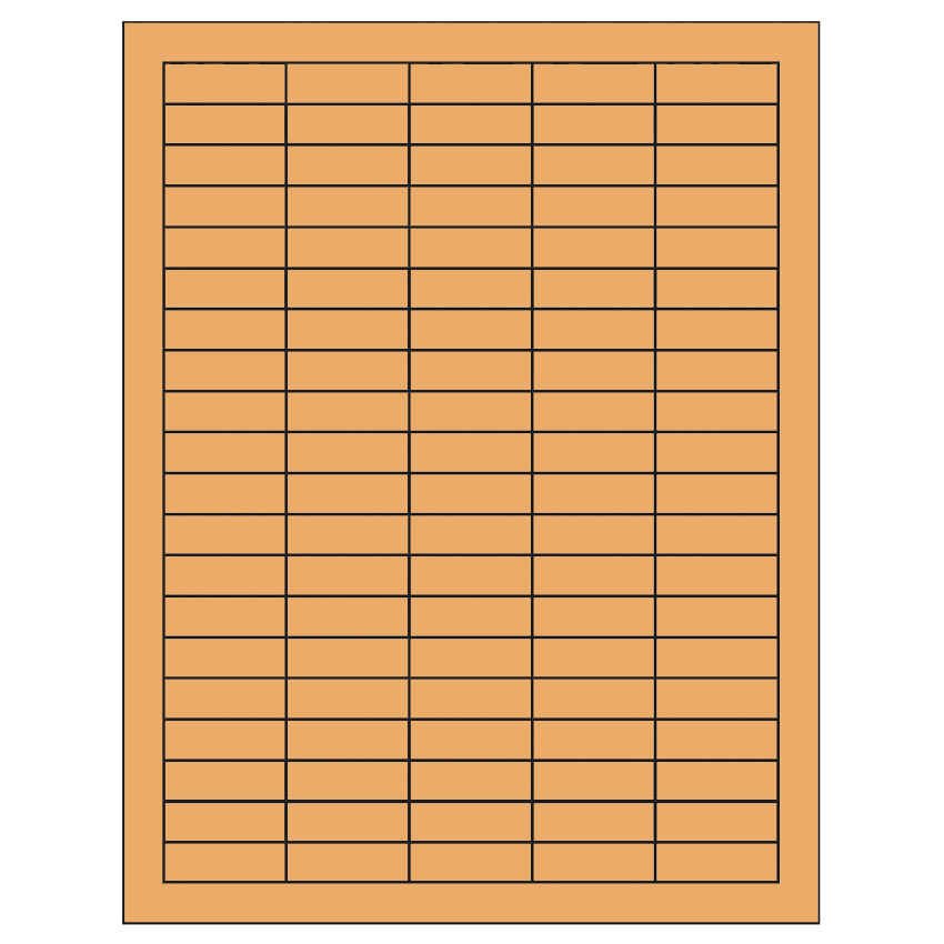 1.5" x 0.5" Pastel Orange Rectangular Sheet Labels