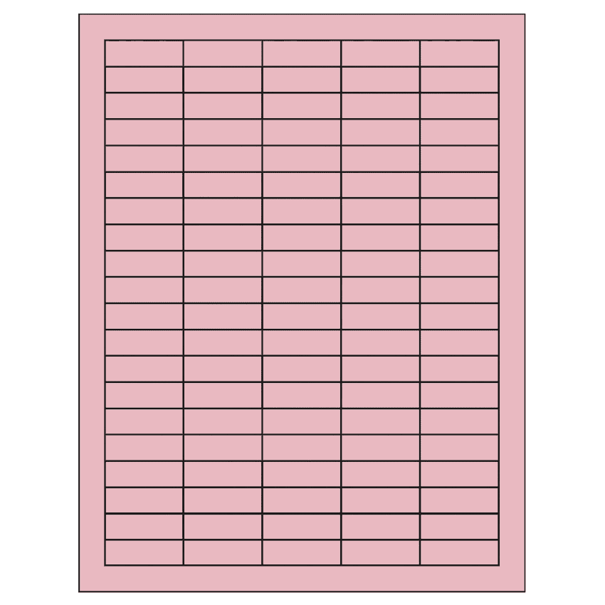1.5" x 0.5" Pastel Pink Rectangular Sheet Labels