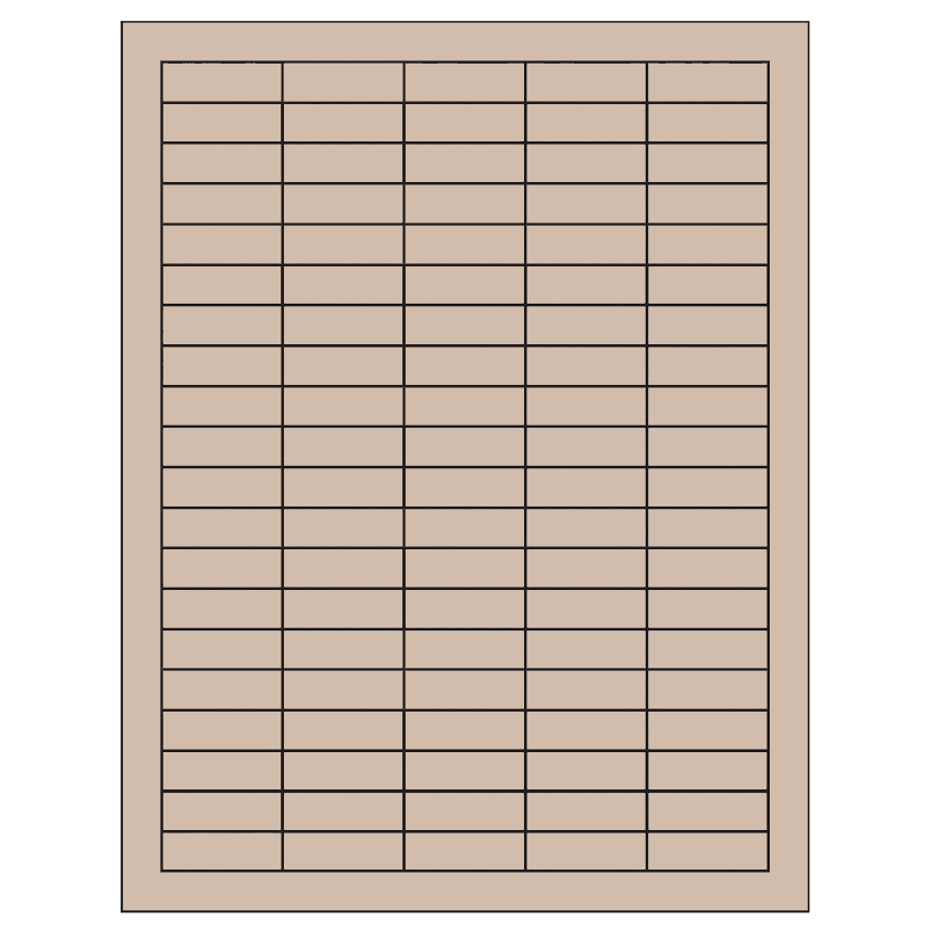 1.5" x 0.5" Pastel Tan Rectangular Sheet Labels