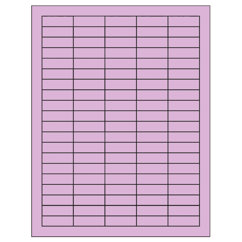 1.5" x 0.5" Pastel Purple Rectangular Sheet Labels