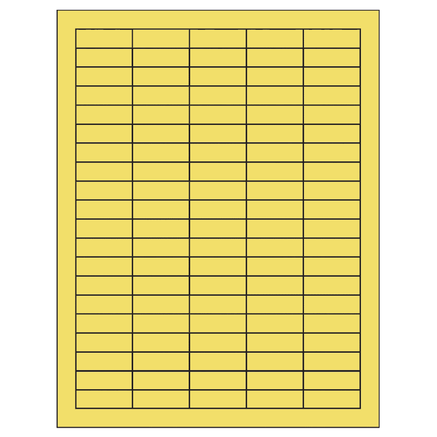 1.5" x 0.5" Pastel Yellow Rectangular Sheet Labels