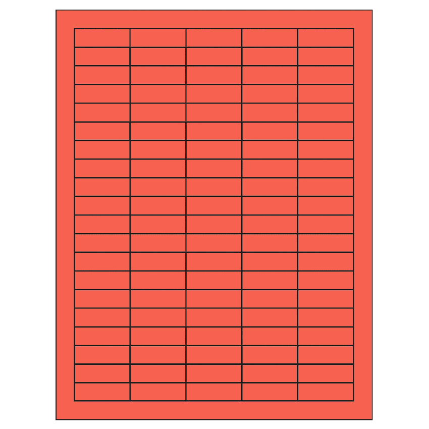 1.5" x 0.5" Red Rectangular Sheet Labels