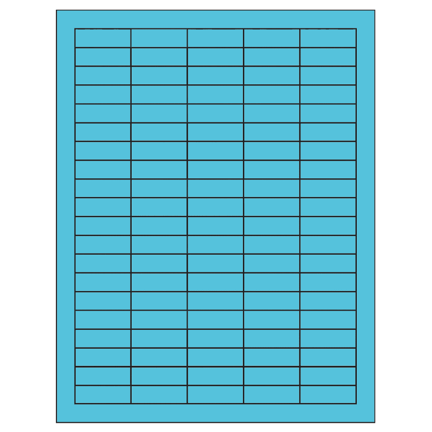 1.5" x 0.5" Turquoise Rectangular Sheet Labels