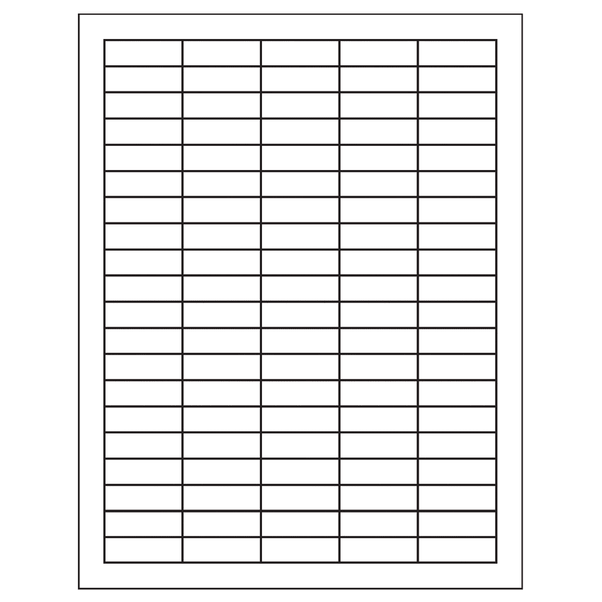 1.5" x 0.5" White Polyester Rectangular Sheet Labels