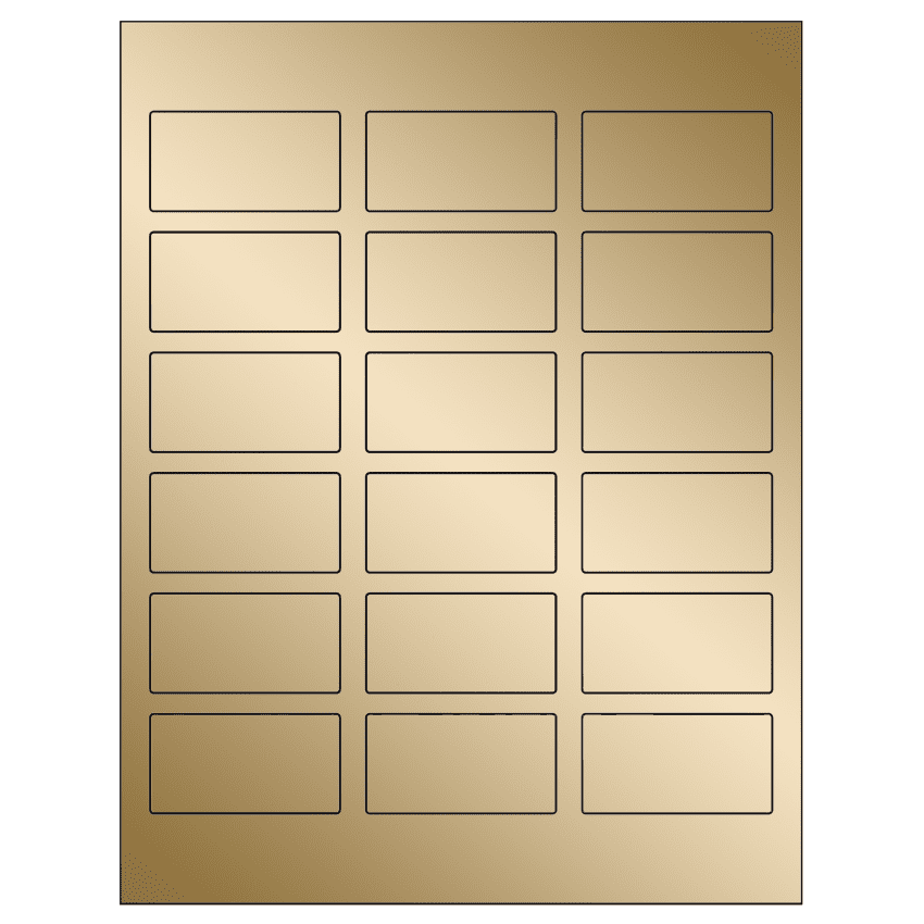 2.375" x 1.25" Gold Foil Rectangular Sheet Labels