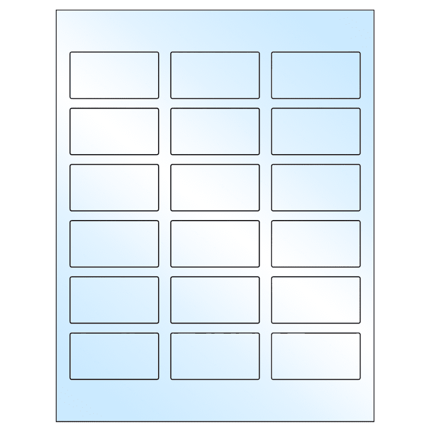 2.375" x 1.25" White Premium High Gloss Rectangular Sheet Labels