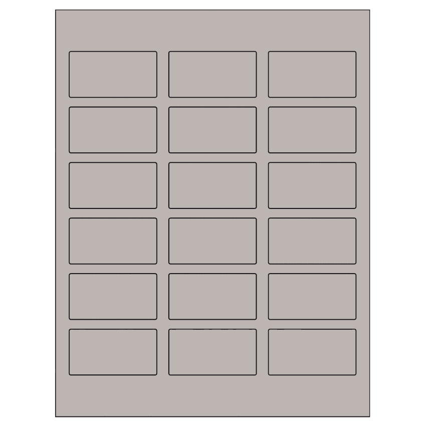 2.375" x 1.25" Gray Rectangular Sheet Labels