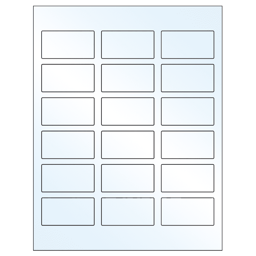 2.375" x 1.25" White Mid Gloss Rectangular Sheet Labels