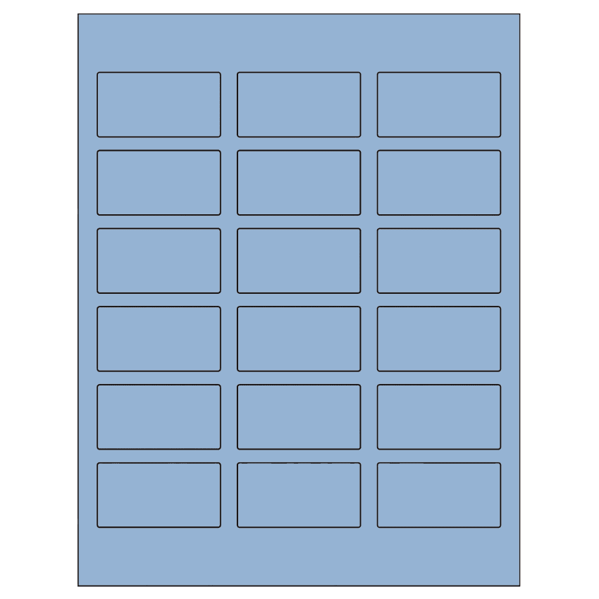 2.375" x 1.25" Pastel Blue Rectangular Sheet Labels