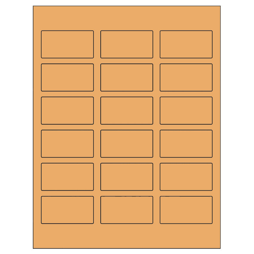 2.375" x 1.25" Pastel Orange Rectangular Sheet Labels