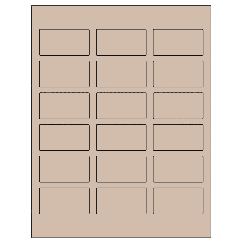 2.375" x 1.25" Pastel Tan Rectangular Sheet Labels