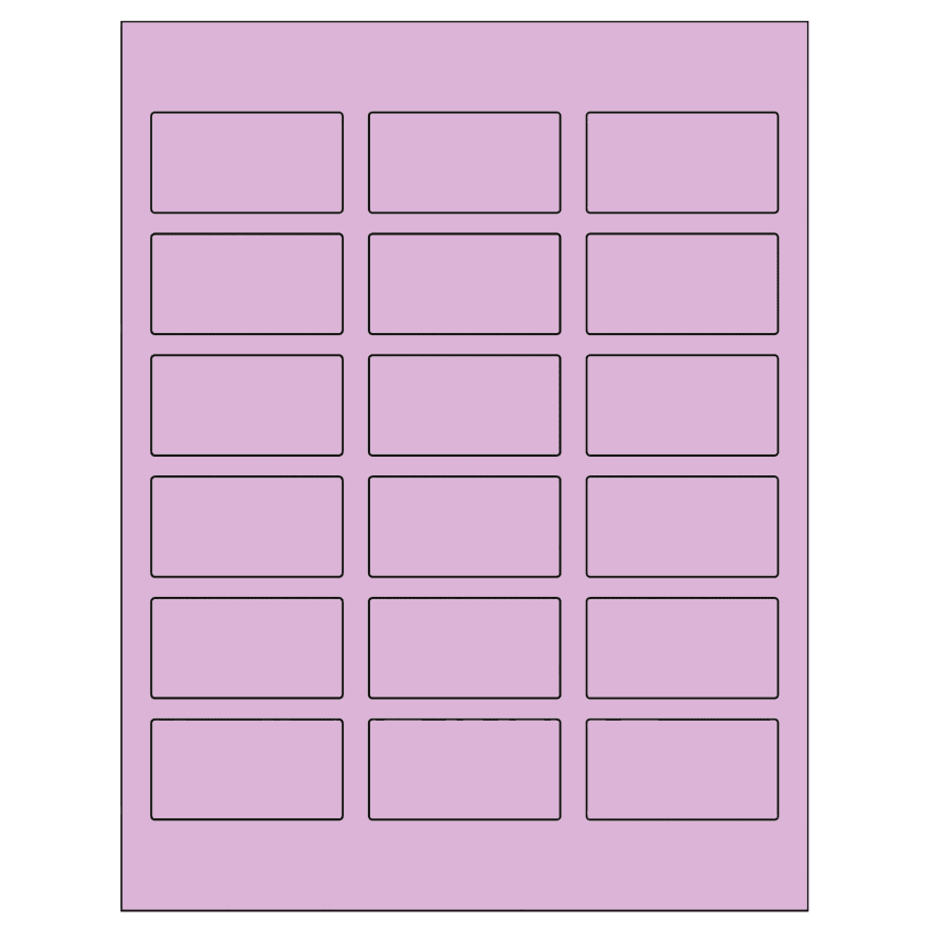 2.375" x 1.25" Pastel Purple Rectangular Sheet Labels