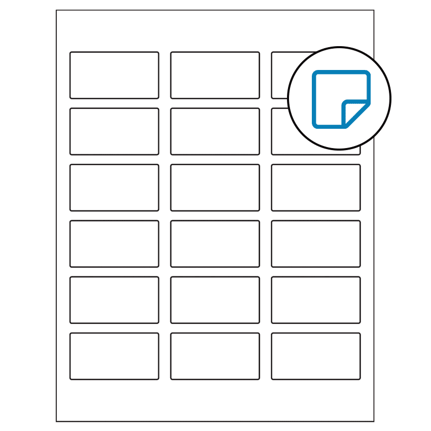 2.375" x 1.25" White Rectangular Sheet Labels - Removable Adhesive
