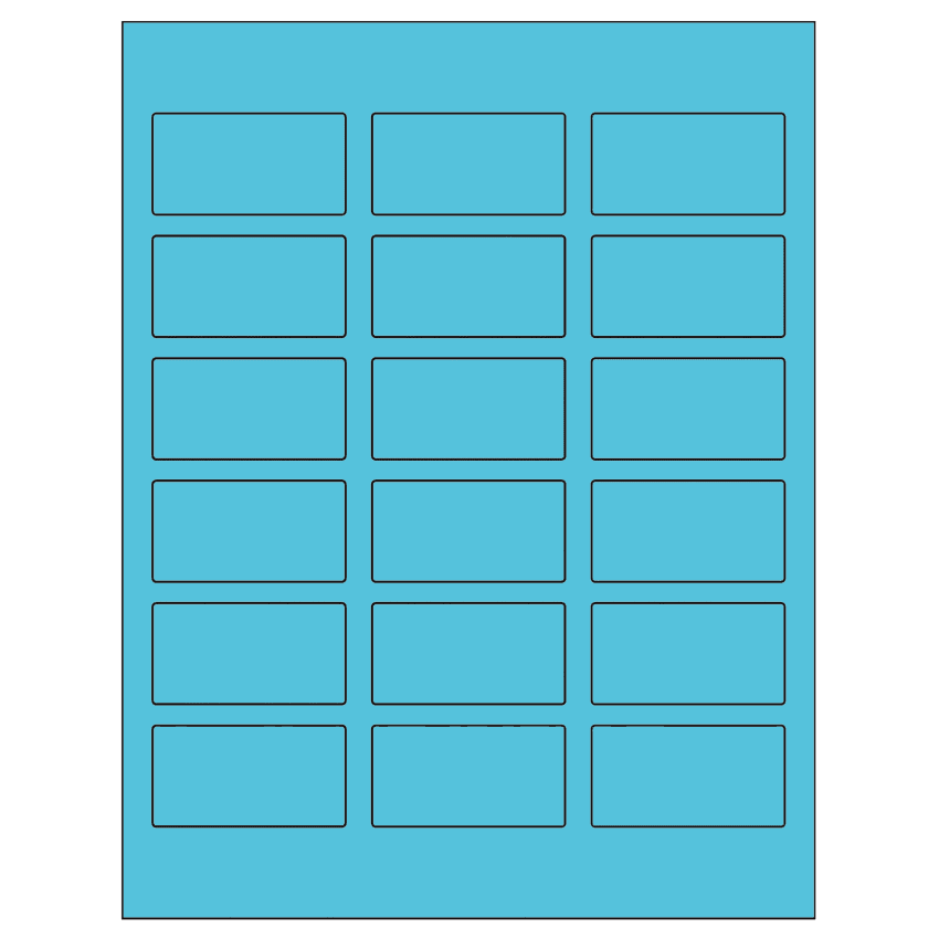 2.375" x 1.25" Turquoise Rectangular Sheet Labels