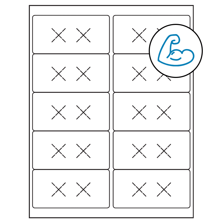 4" x 2" White Rectangular Sheet Labels - Ultra Aggressive Adhesive