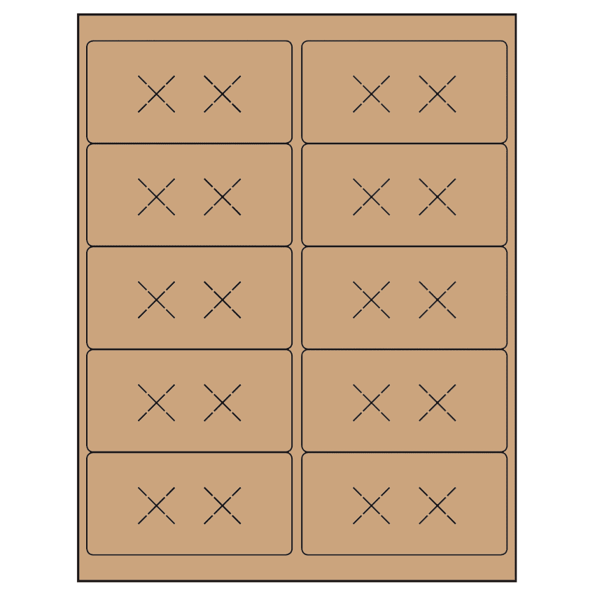 4" x 2" Brown Kraft Rectangular Sheet Labels