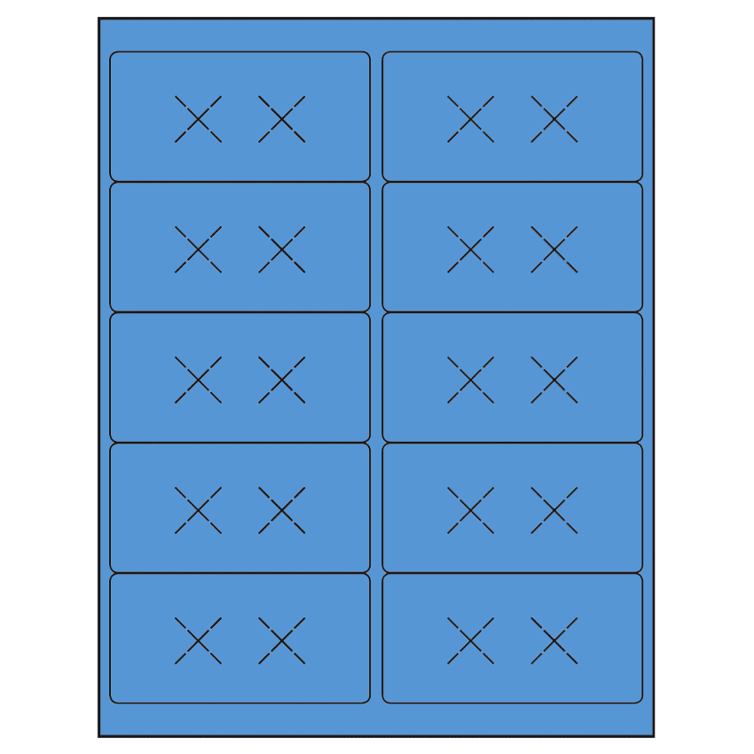 4" x 2" Fluorescent Blue Rectangular Sheet Labels