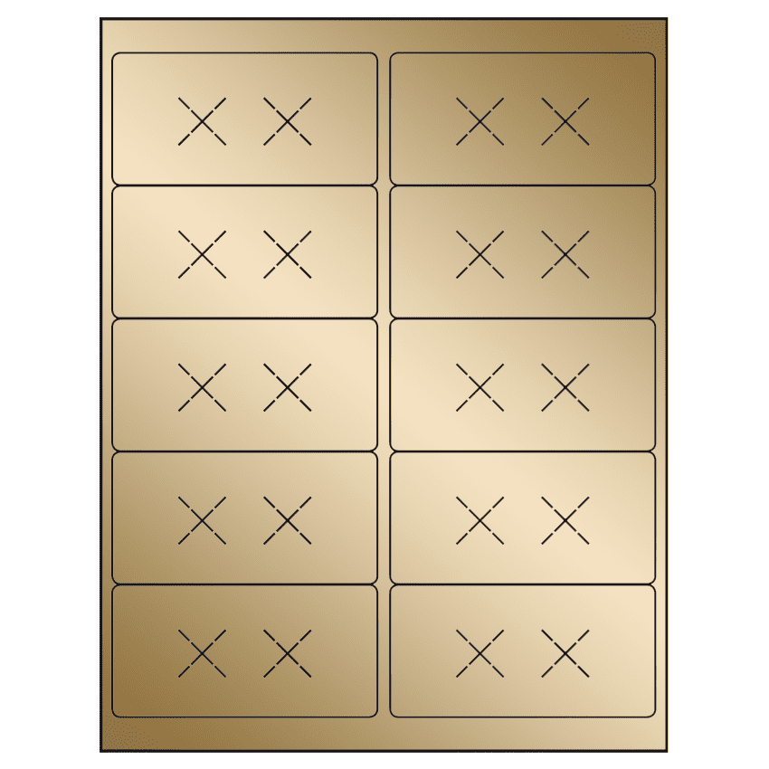 4" x 2" Gold Foil Rectangular Sheet Labels