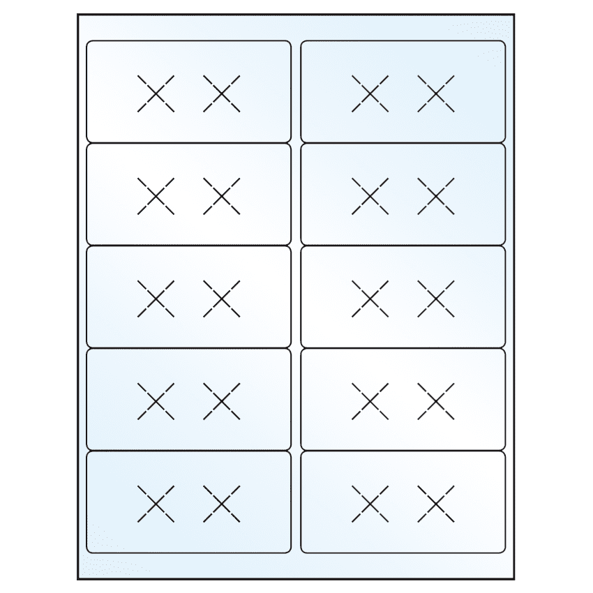 4" x 2" White Mid Gloss Rectangular Sheet Labels