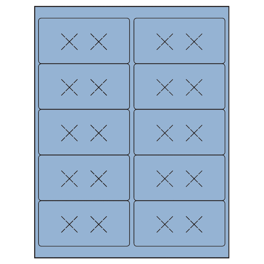 4" x 2" Pastel Blue Rectangular Sheet Labels