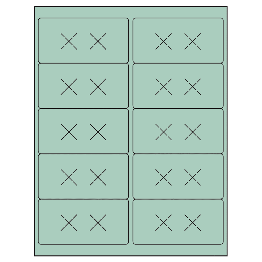 4" x 2" Pastel Green Rectangular Sheet Labels