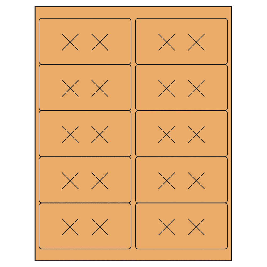 4" x 2" Pastel Orange Rectangular Sheet Labels