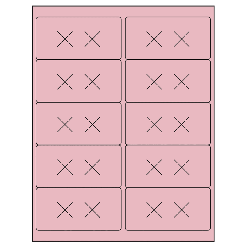 4" x 2" Pastel Pink Rectangular Sheet Labels