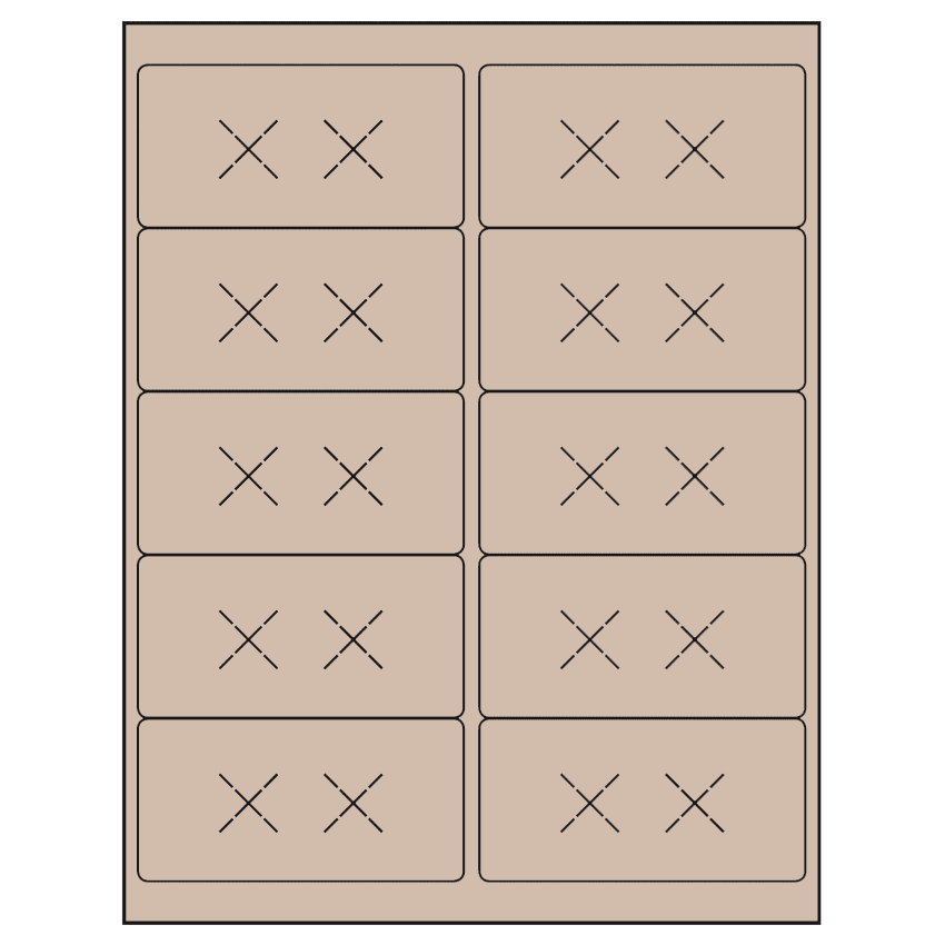 4" x 2" Pastel Tan Rectangular Sheet Labels