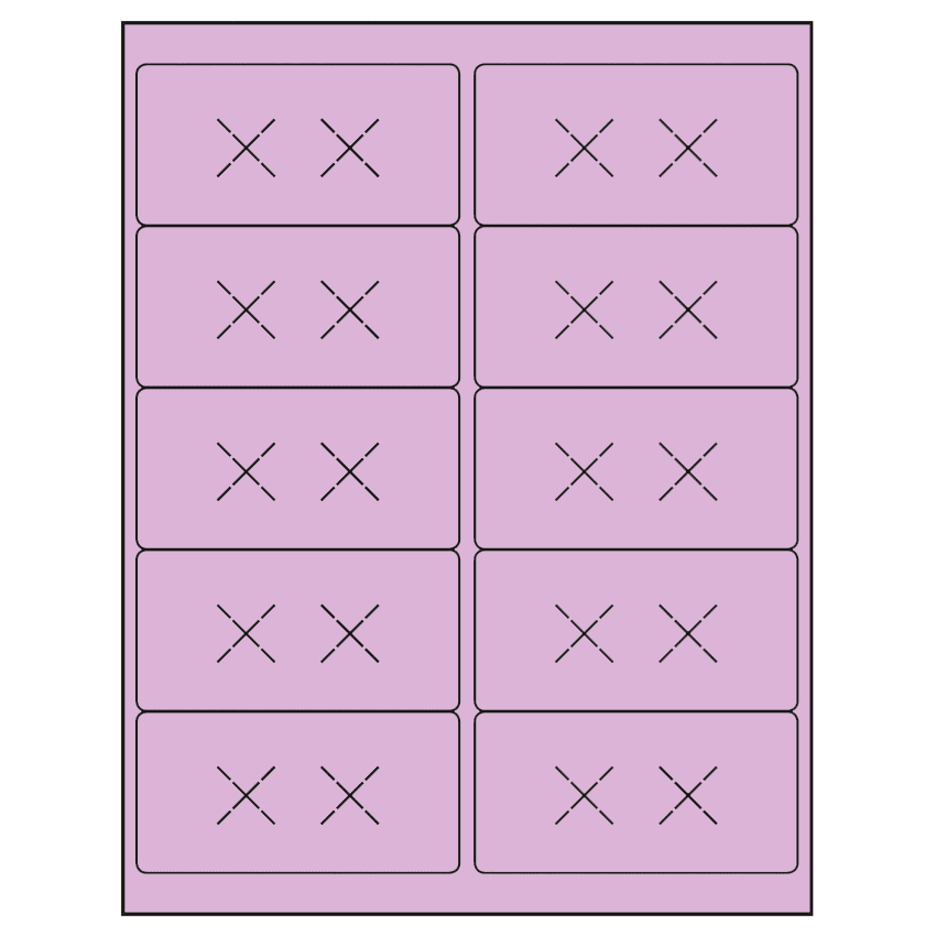 4" x 2" Pastel Purple Rectangular Sheet Labels