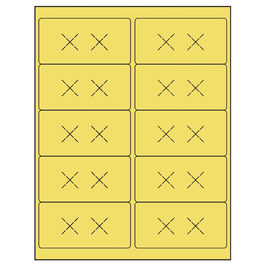 4" x 2" Pastel Yellow Rectangular Sheet Labels