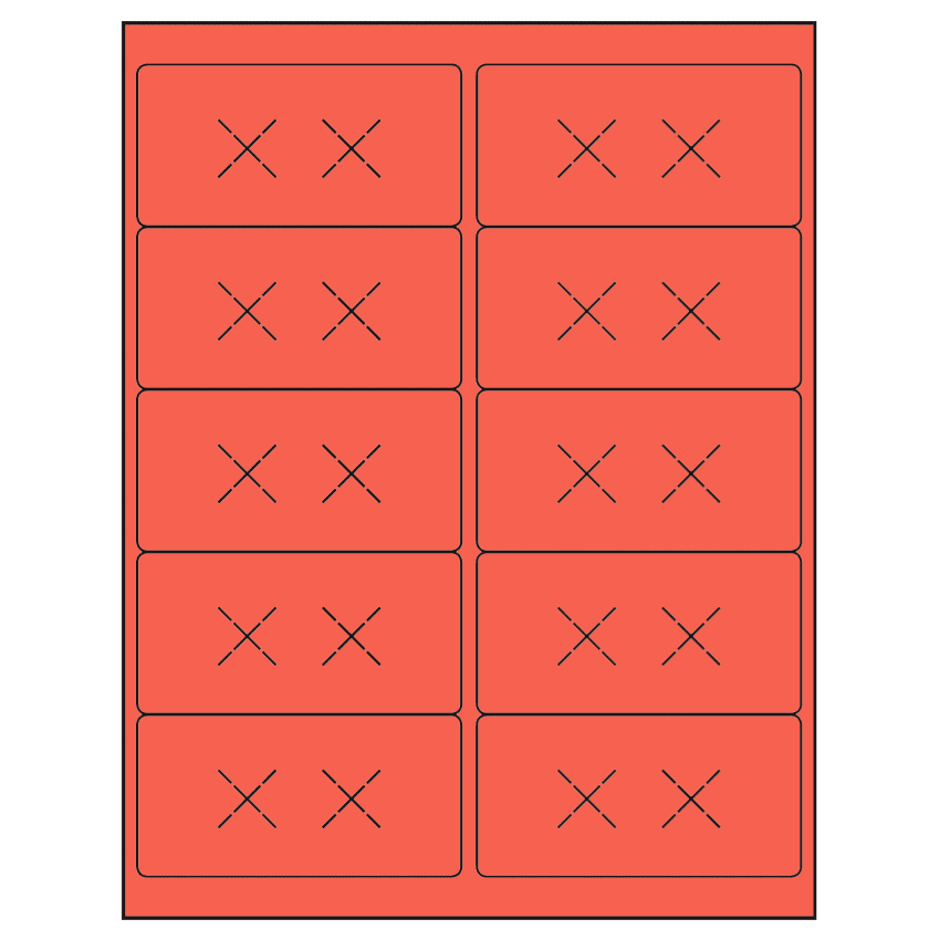 4" x 2" Red Rectangular Sheet Labels