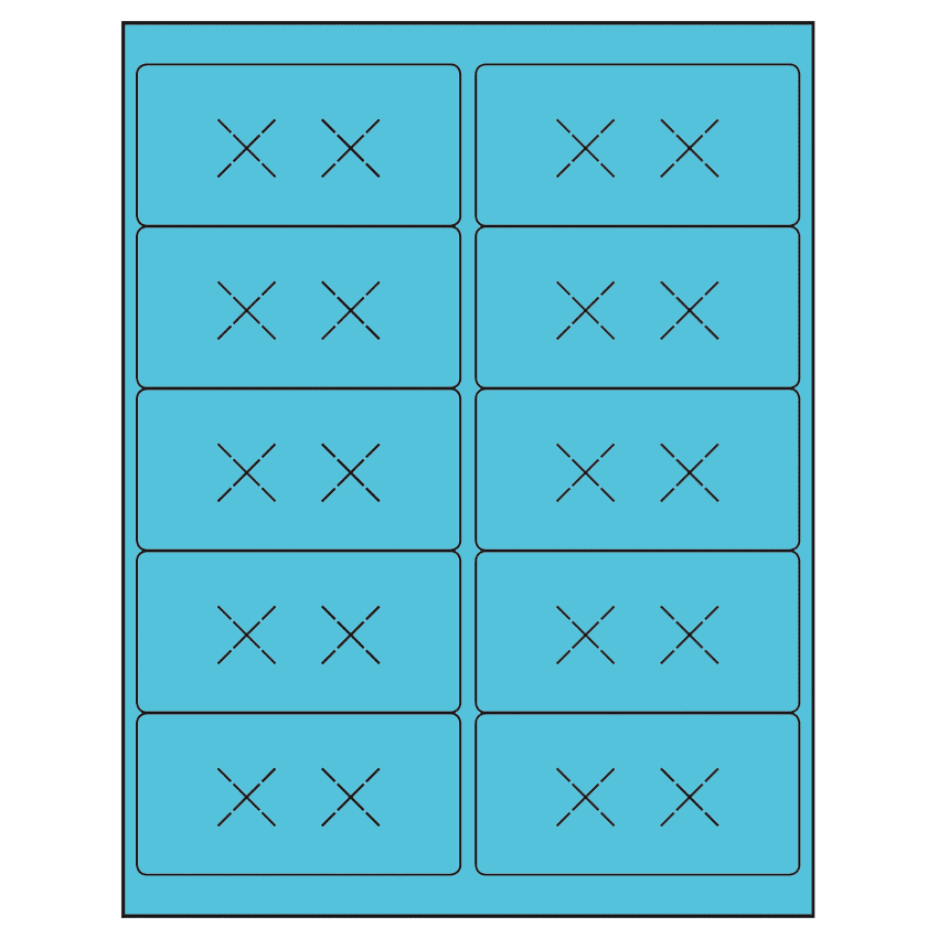 4" x 2" Turquoise Rectangular Sheet Labels
