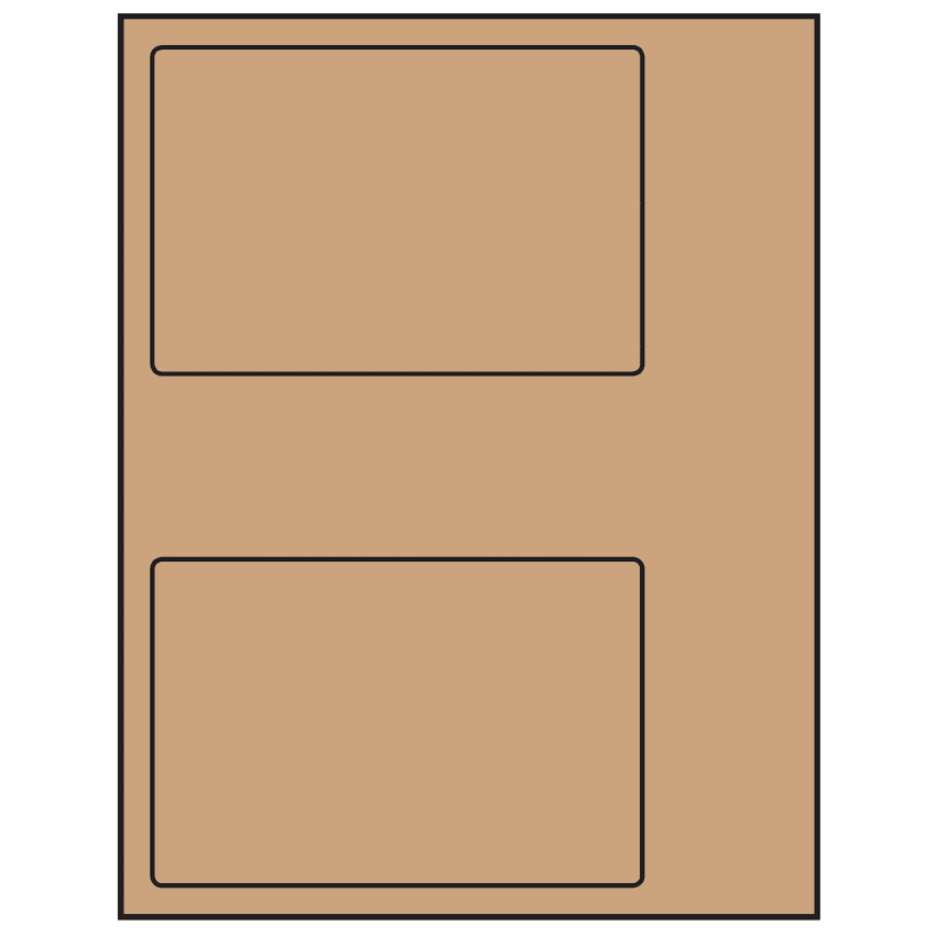 6" x 4" Brown Kraft Rectangular Sheet Labels