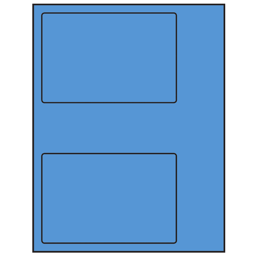 6" x 4" Fluorescent Blue Rectangular Sheet Labels