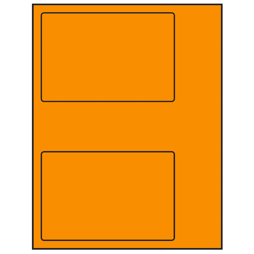 6" x 4" Fluorescent Orange Rectangular Sheet Labels