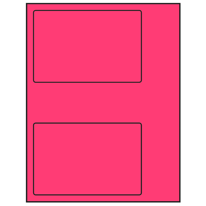 6" x 4" Fluorescent Pink Rectangular Sheet Labels