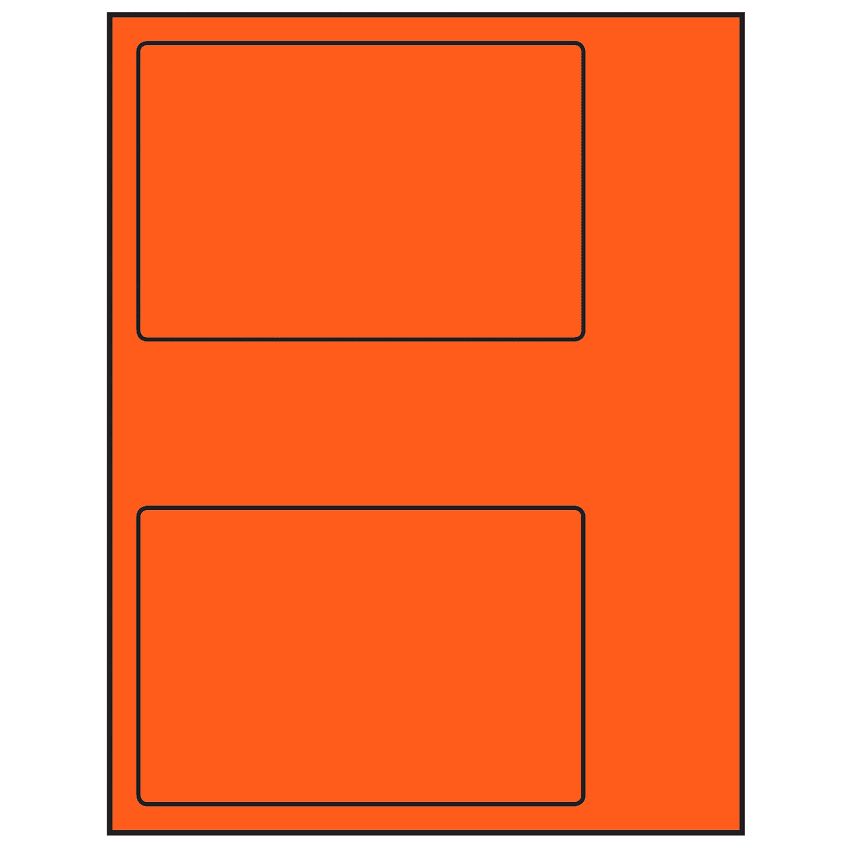 6" x 4" Fluorescent Red Rectangular Sheet Labels